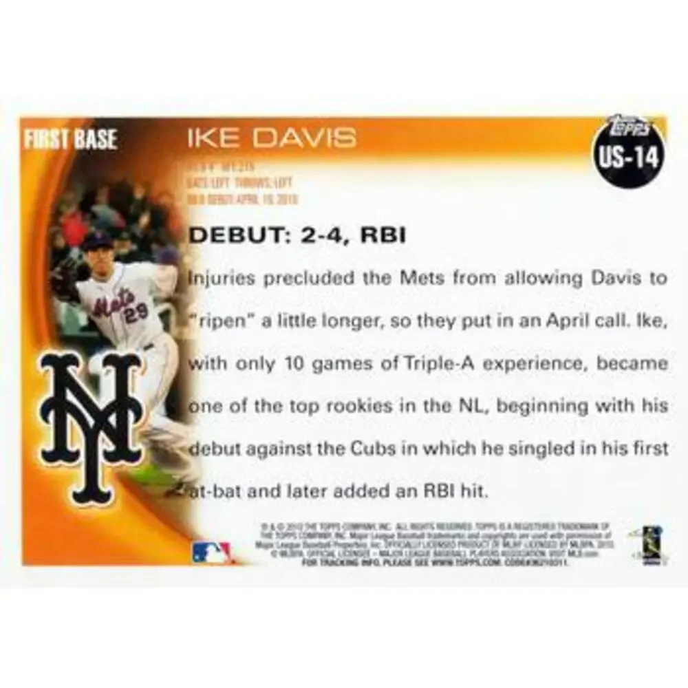2010 Topps Update Ike Davis RD US-14 New York Mets